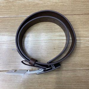 Men's Leather Belt Sun + Stone Brown Plaque Buckle Size M 34-36 NWT